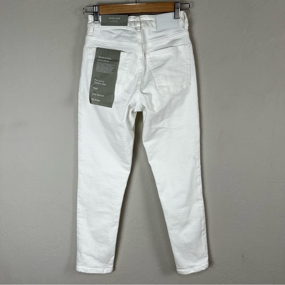 NEW Everlane The Curvy Cheeky Jean High Rise Bone White Size 23 Ankle - Picture 4 of 12